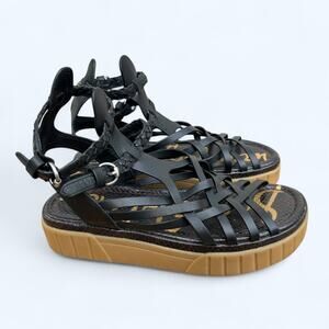 Sam Edelman Black Geana Strappy Platform Gladiator Sandals Women's 9.5 Boho